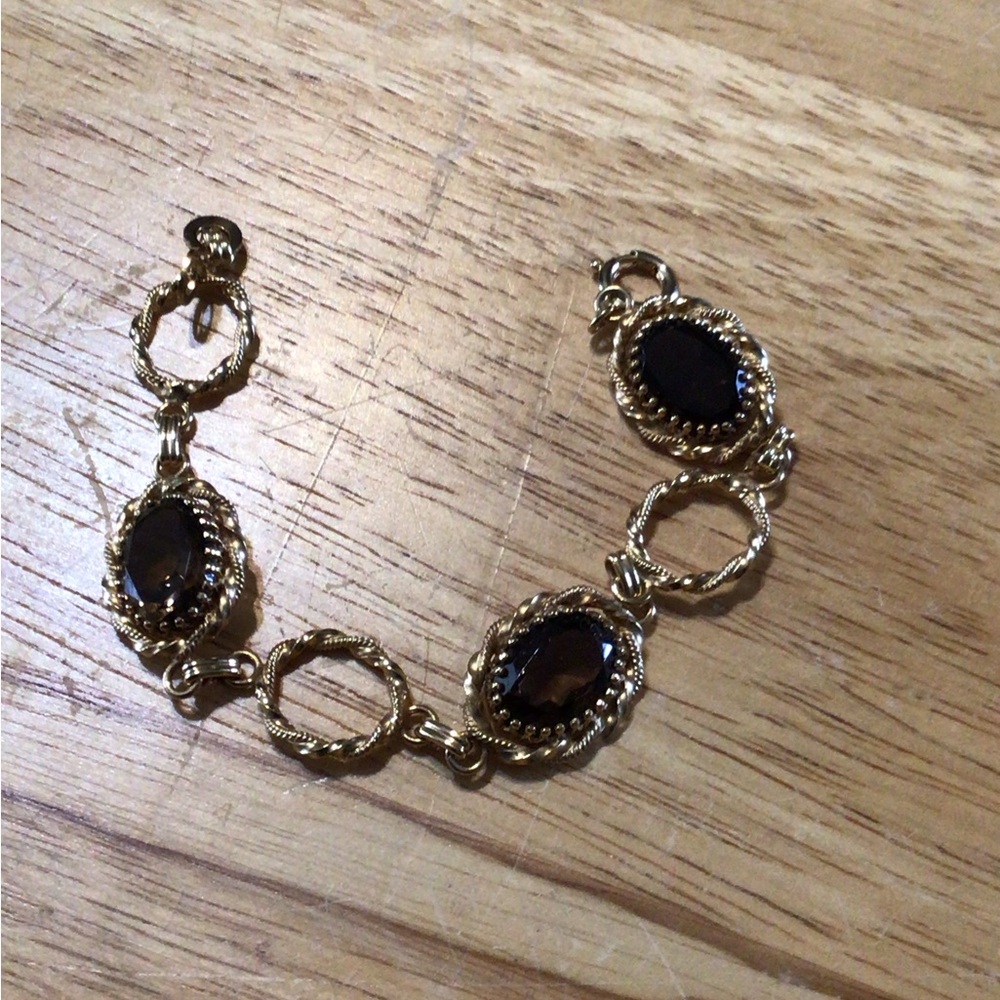 12 KGF Elegant Gold and Amber Bracelet